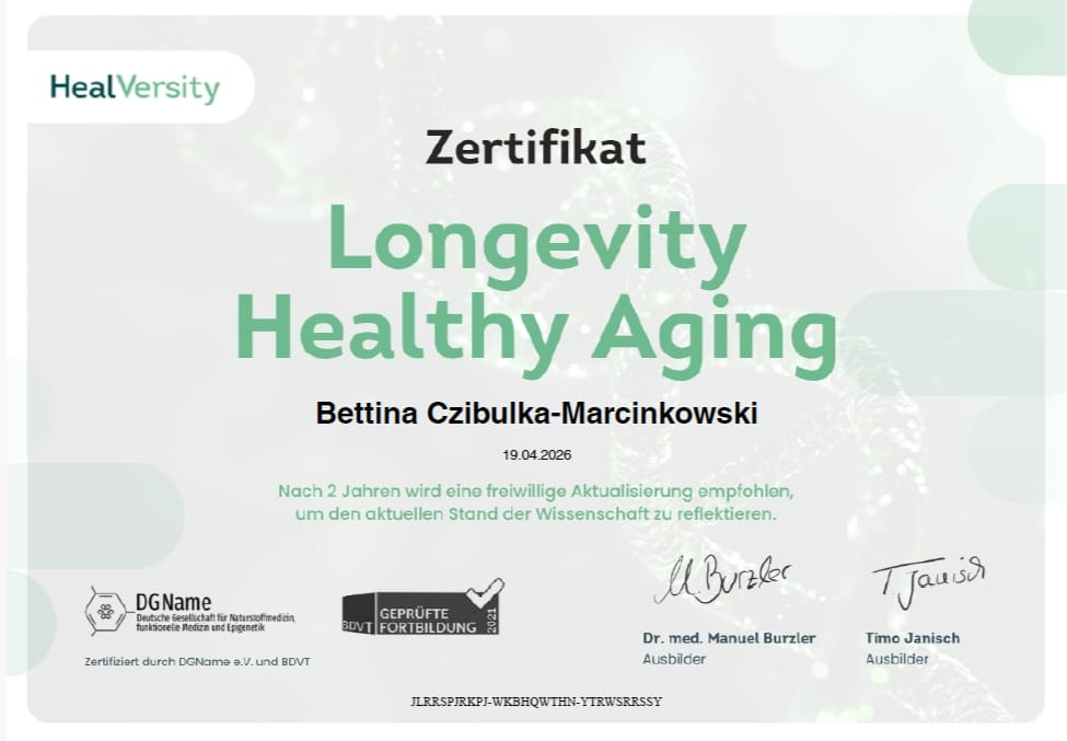 Vorschau Zertifikat: Longevity Healthy Aging